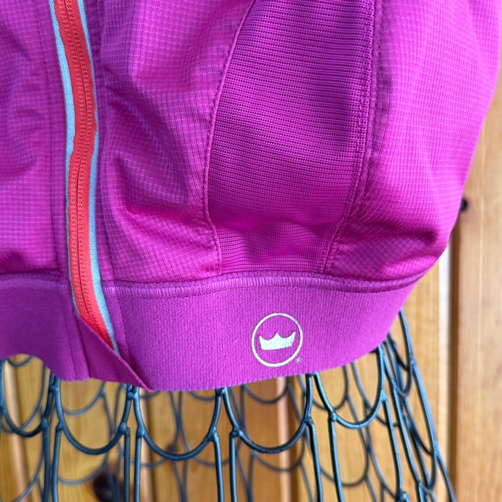 Women's Pink Sports Bra Shefit sports bra 4luxe support bra zip front adjustable - Picture 2 of 5